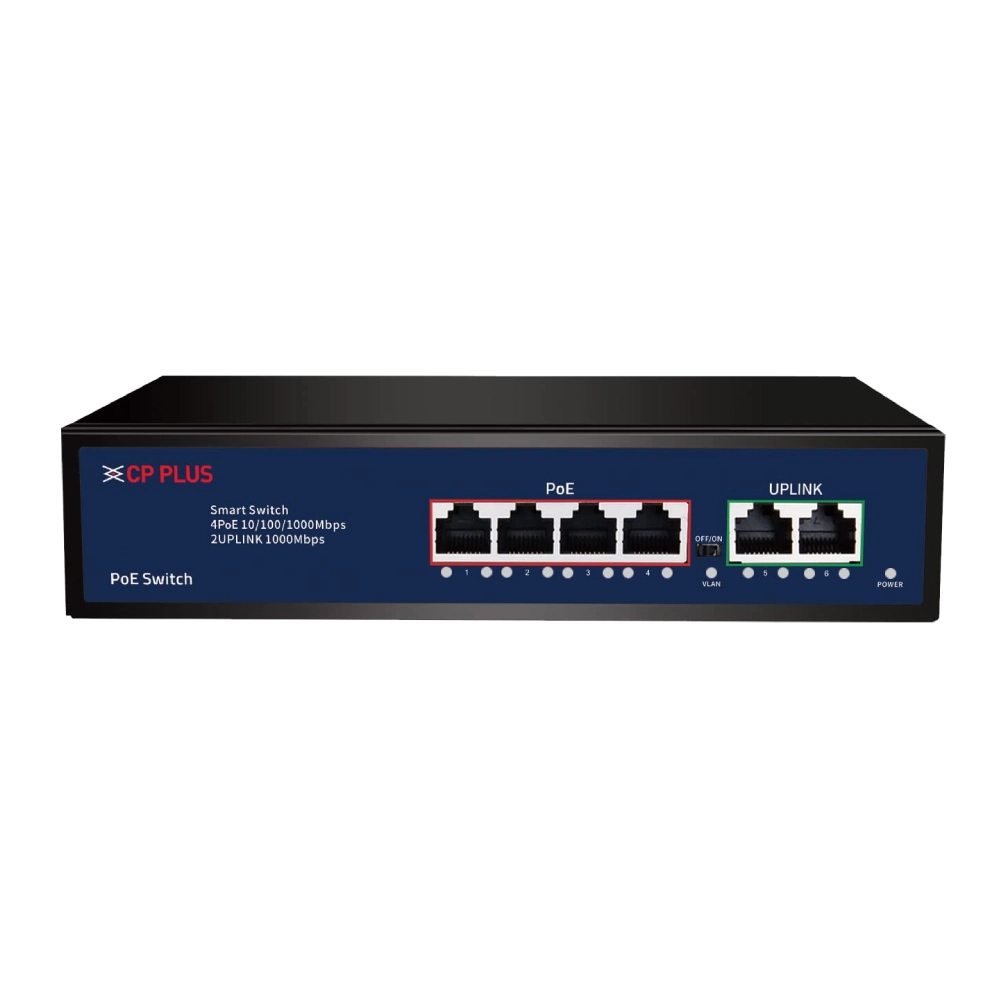 CP-Plus Poe Switch 4 Port (4 GE + 2 GE Port) CP-DNW-GPU4G2-48C view 2